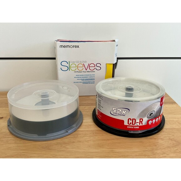 Sony & Imation Blank CD-R Blank Media Recordable Data Disc & Memorex CD Sleeves - Picture 1 of 8